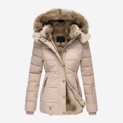 Ladies Warm Quilted Parka Coat