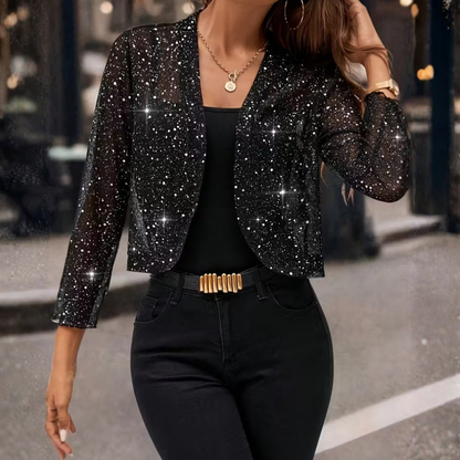 Sparkly Sequined Women's Cardigan Coat