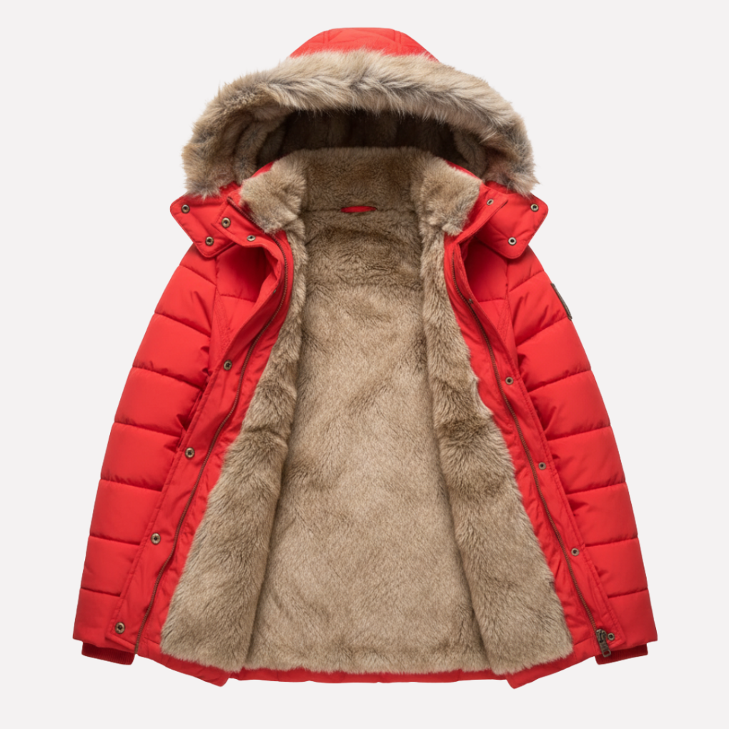 Ladies Warm Quilted Parka Coat