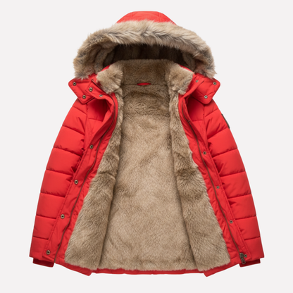 Ladies Warm Quilted Parka Coat