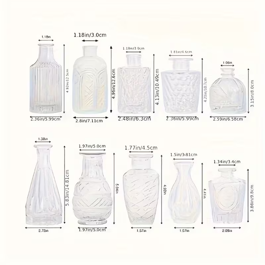 Clear Glass Decorative Vase Set - Olytrend
