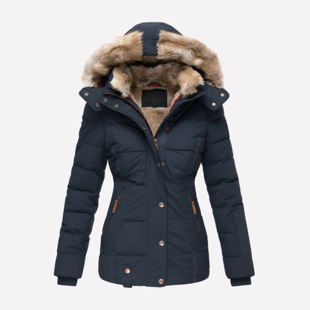 Ladies Warm Quilted Parka Coat