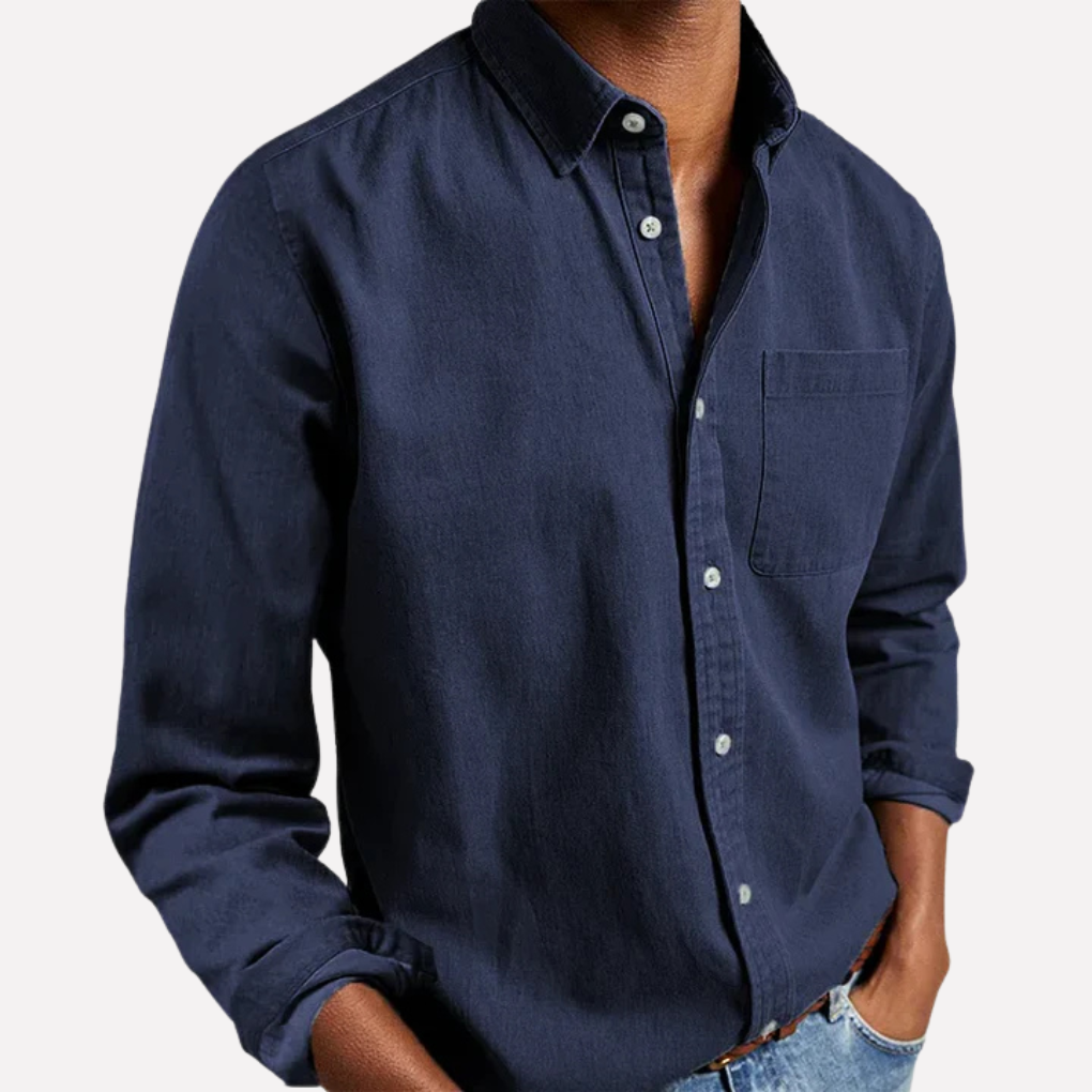 Relaxed Fit Men's Button Down Shirt - Olytrend
