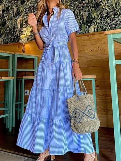 Casual Checkered Maxi Dress for Women