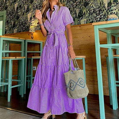 Casual Checkered Maxi Dress for Women