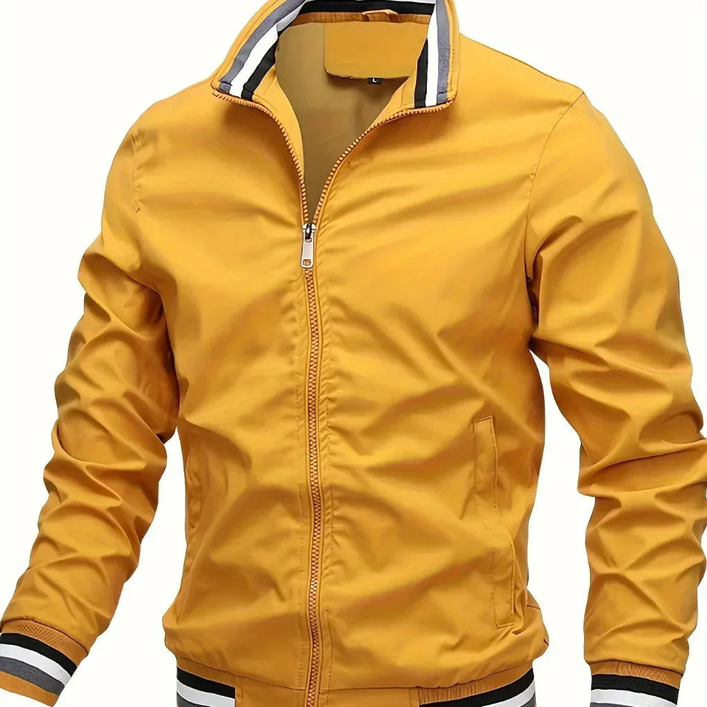 Classic Men's Fall Coat with Collar - Olytrend