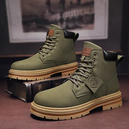Waterproof Men's High Top Leather Hiking Boots