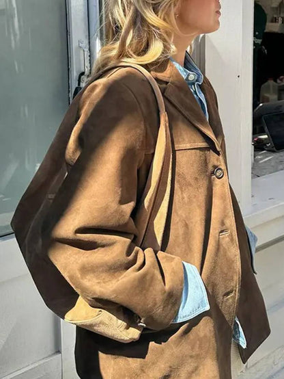 Classic Fit Ladies Jacket with Buttons and Pockets