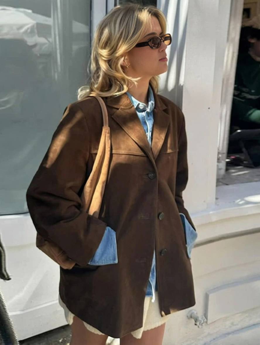 Classic Fit Ladies Jacket with Buttons and Pockets