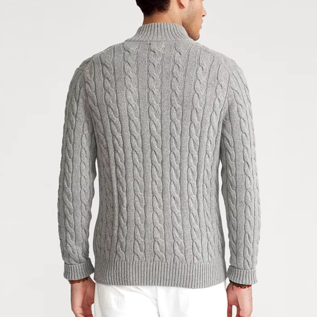 Classic Mid-Zip Pullover Sweater