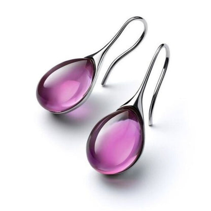 Shining Gemstone Dangle Earrings