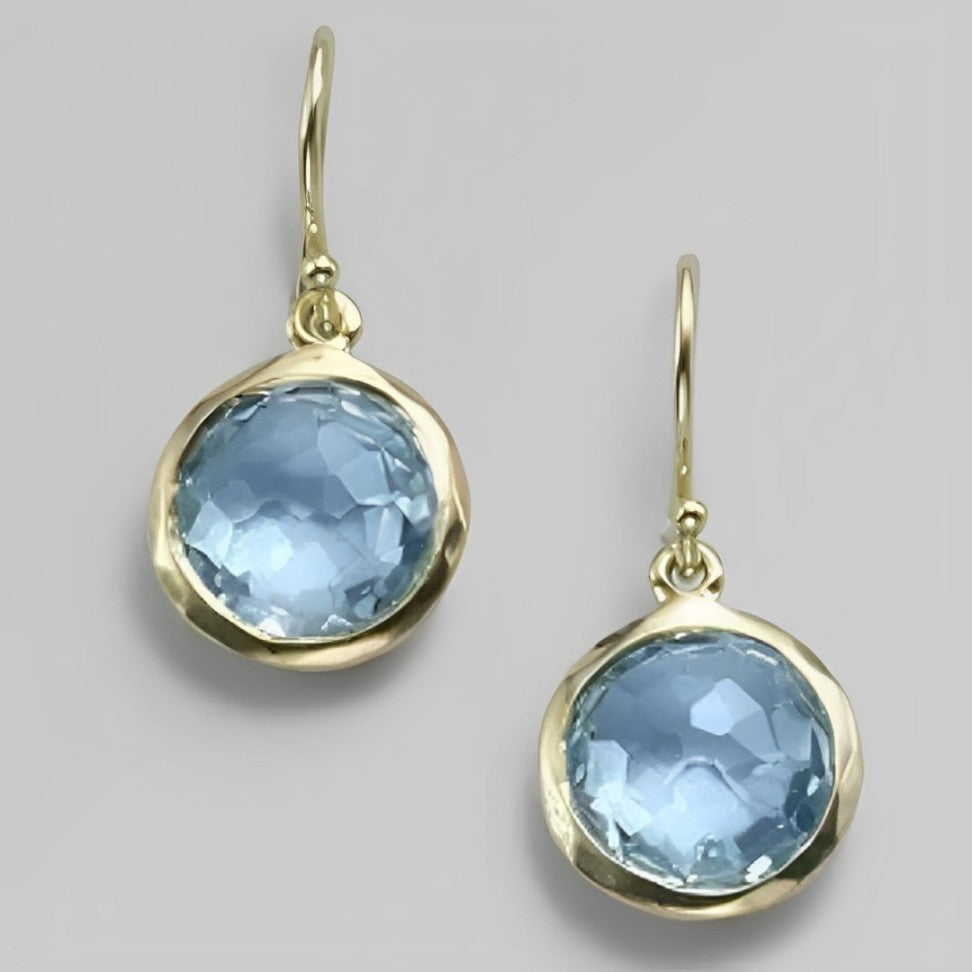 Classic Blue Crystal Drop Earrings - Nocini