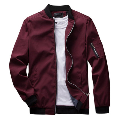 Slim Fit Mens Zip Up Windbreaker Jacket with Pocket