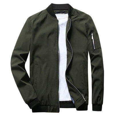 Slim Water-Resistant Men's Zip Jacket with Handy Pocket