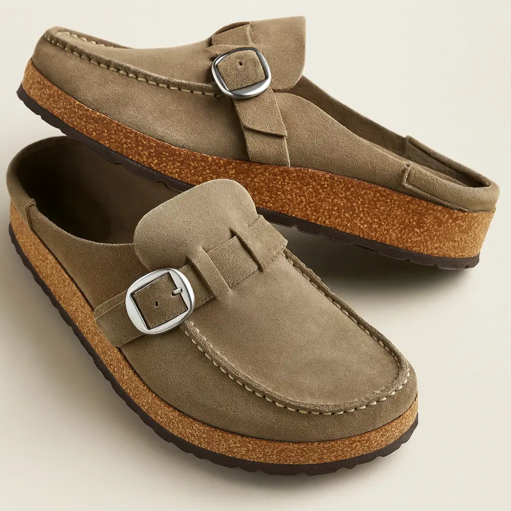 Soft Suede Mules for Women - Wide Comfort Fit