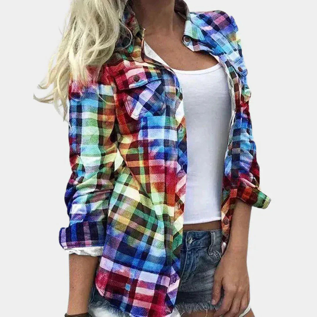 Classic Plaid Women's Shirt with Elegant Style