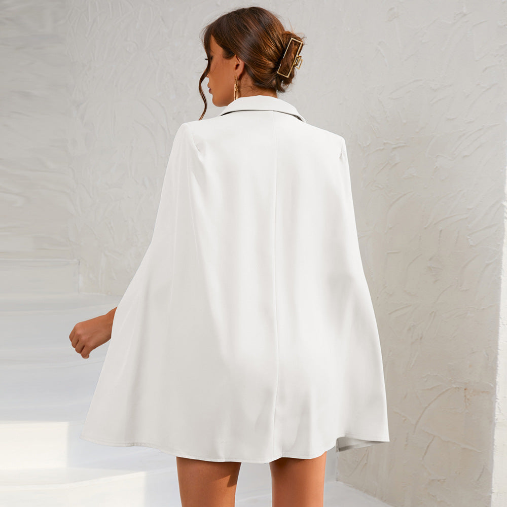 Elegant Waistcoat Mini Dress with Belt & Metallic Details