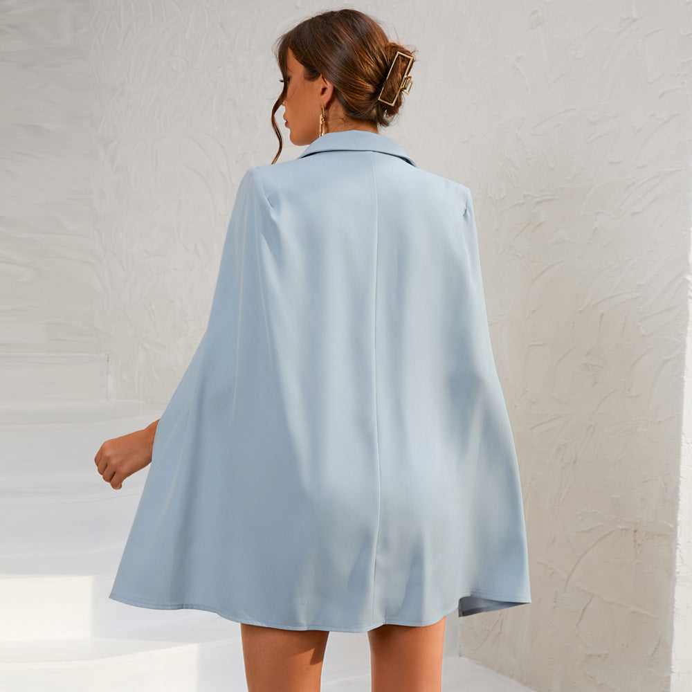 Elegant Waistcoat Mini Dress with Belt & Metallic Details