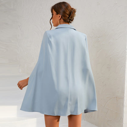 Elegant Waistcoat Mini Dress with Belt & Metallic Details