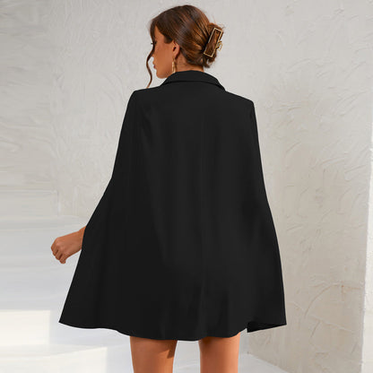 Elegant Waistcoat Mini Dress with Belt & Metallic Details