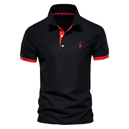 Classic Casual Polo Shirt with Contrast Detailing