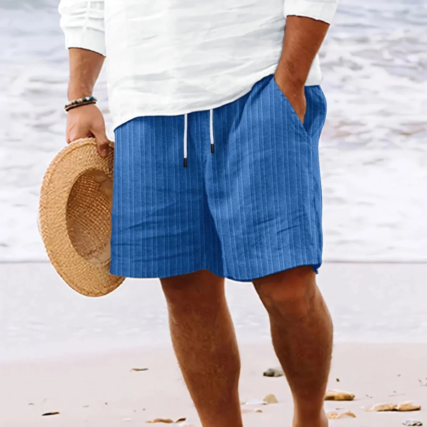 Comfortable Linen Shorts for Men with Elastic Waist