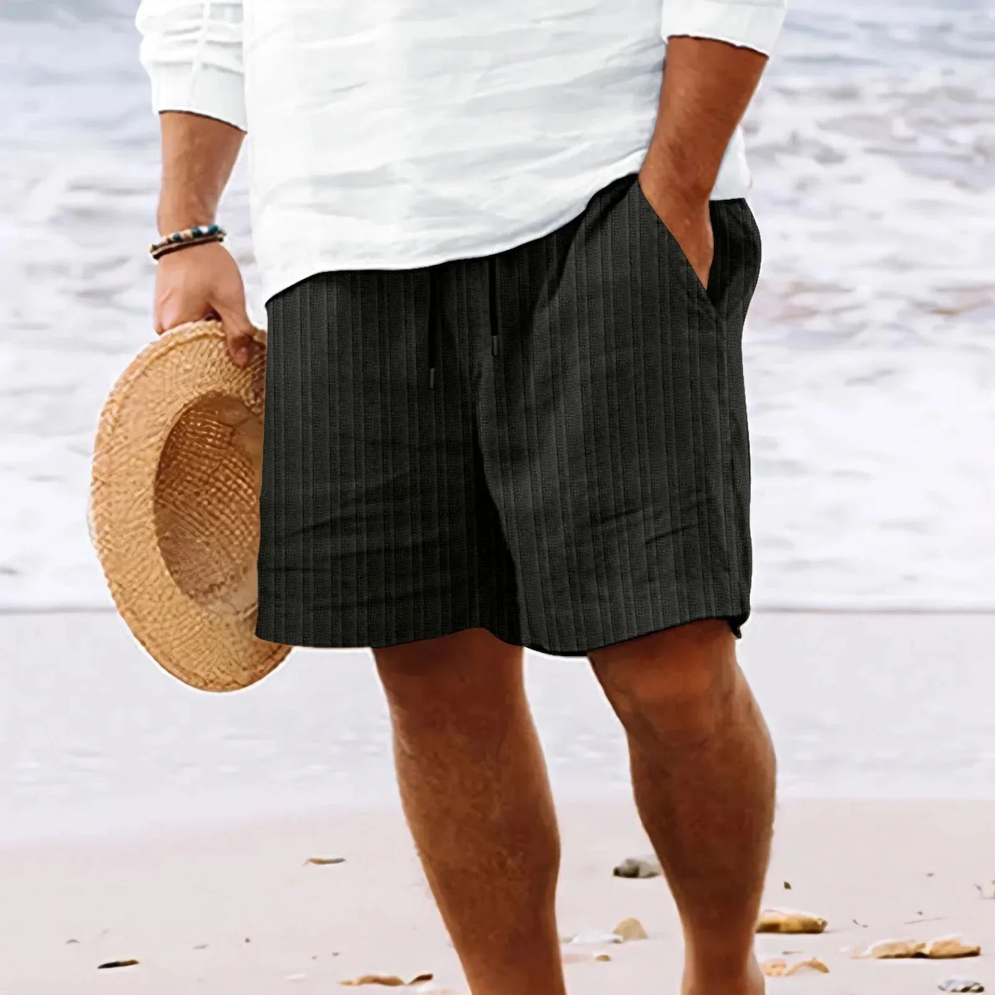 Comfortable Linen Shorts for Men with Elastic Waist