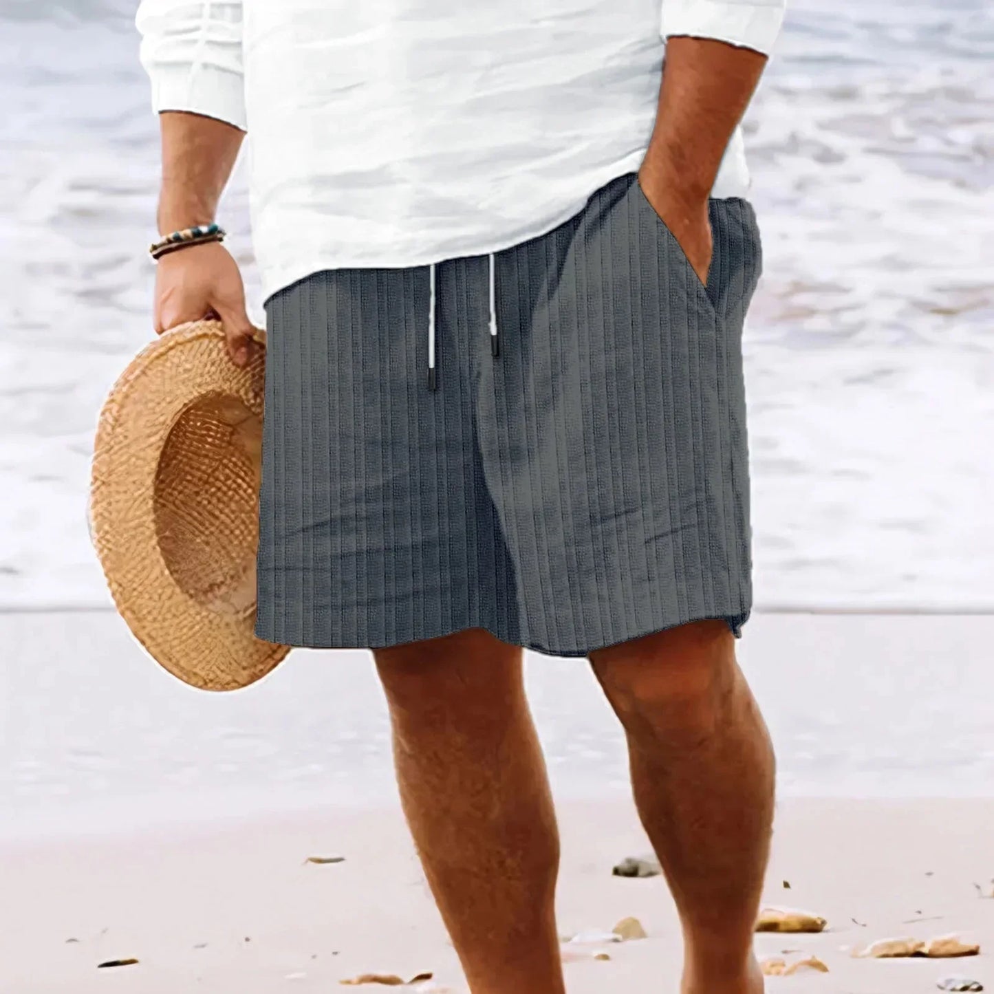Comfortable Linen Shorts for Men with Elastic Waist