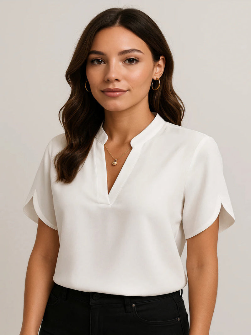 Mila | Ladies' Elegant V Neck Blouse Top - Nocini