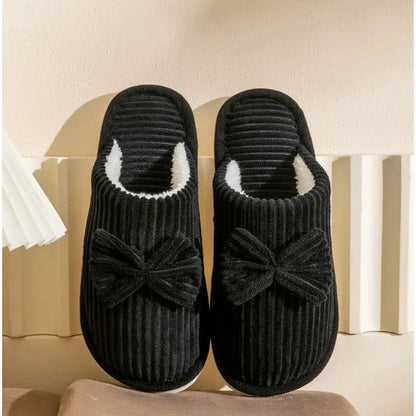 Comfy Bow Slipper Shoes for Women - Soft Indoor Slippers