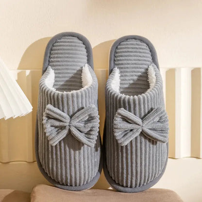 Comfy Bow Slipper Shoes for Women - Soft Indoor Slippers