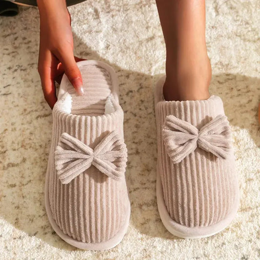 Comfy Bow Slipper Shoes for Women - Soft Indoor Slippers - Nocini