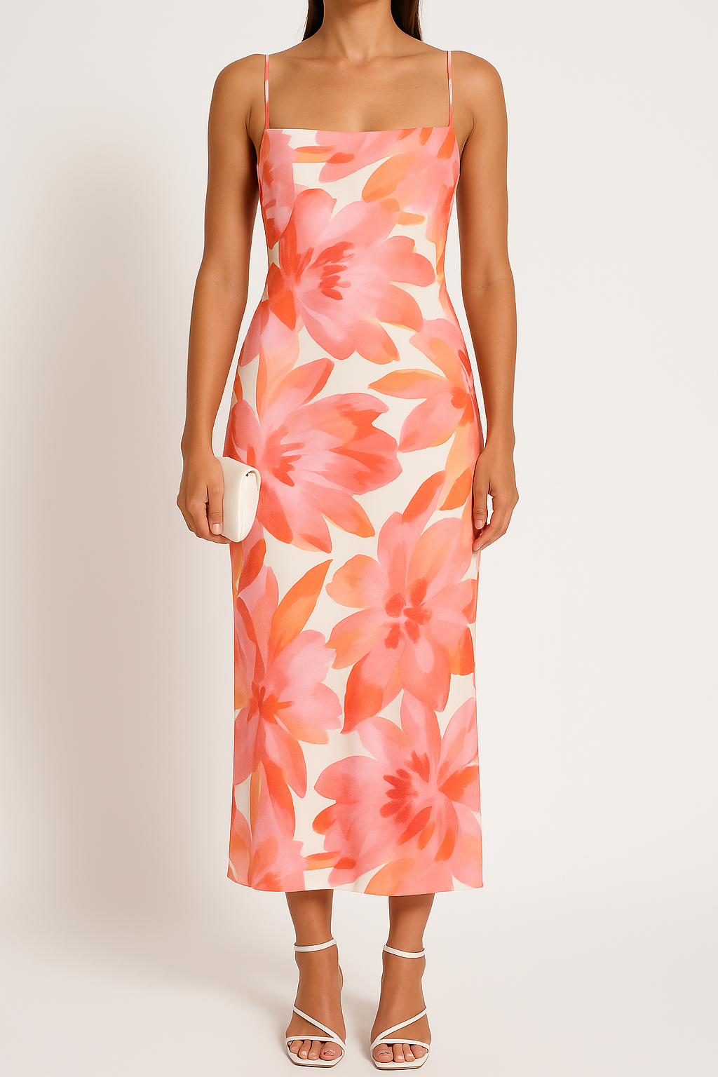 Sexy Women's Floral Maxi Dress with Thin Straps