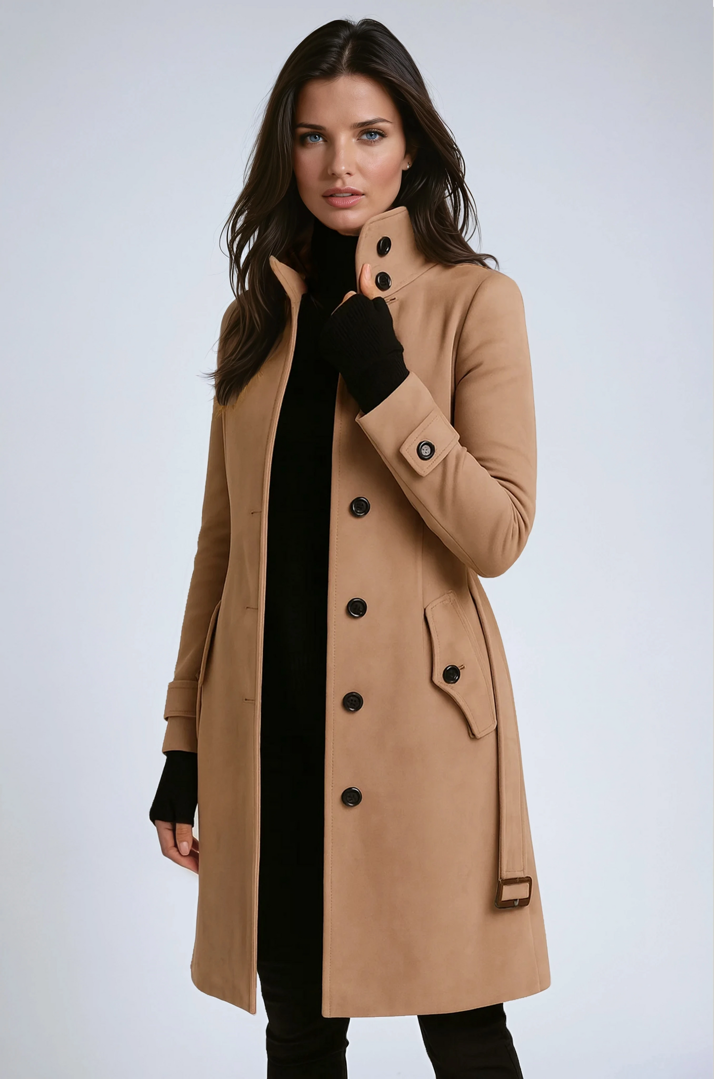 Warm Women's Long Trench Winter Coat