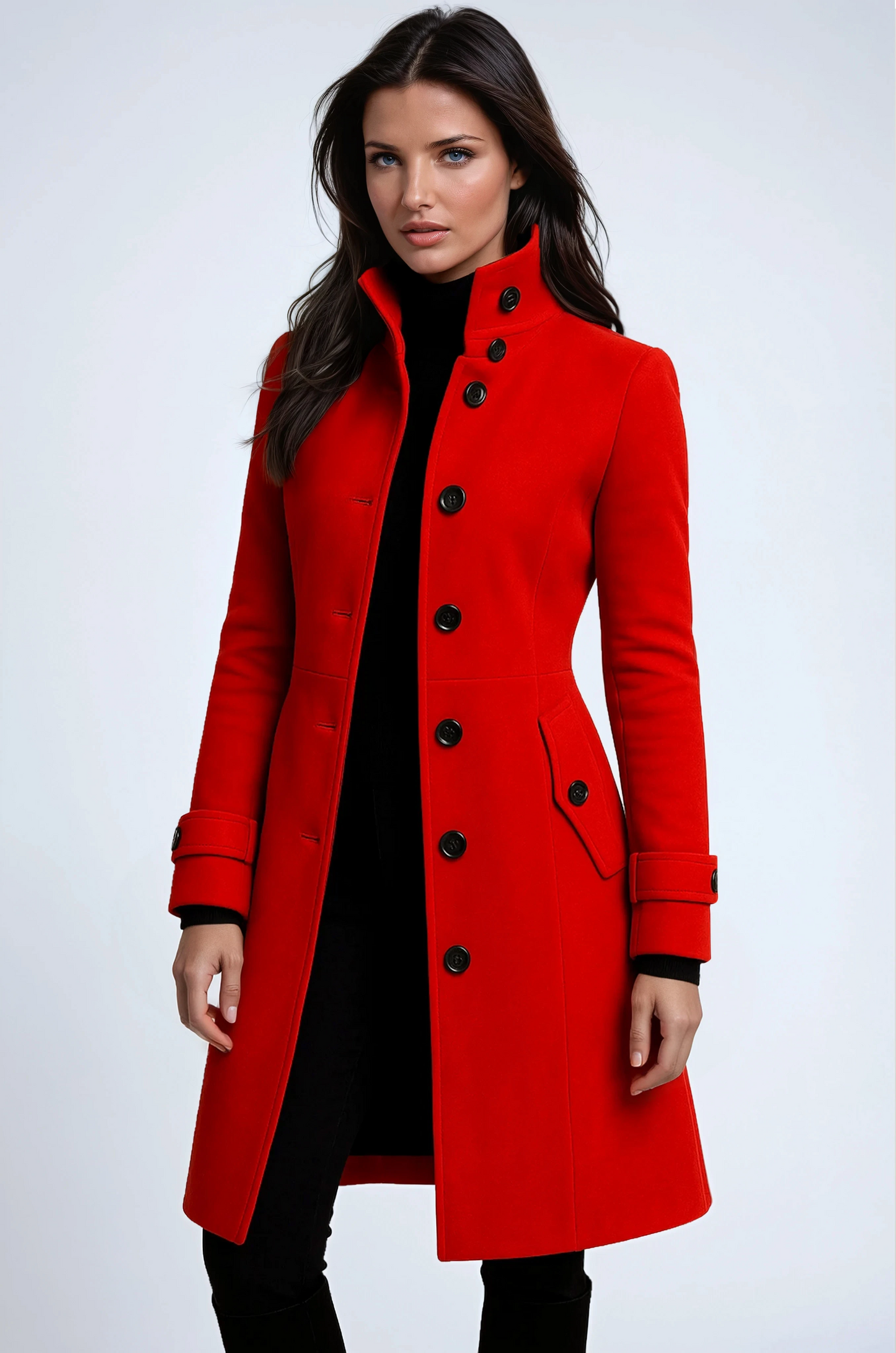 Warm Women's Long Trench Winter Coat