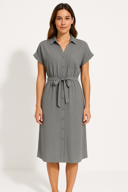 Casual Cotton Midi Dress for Women