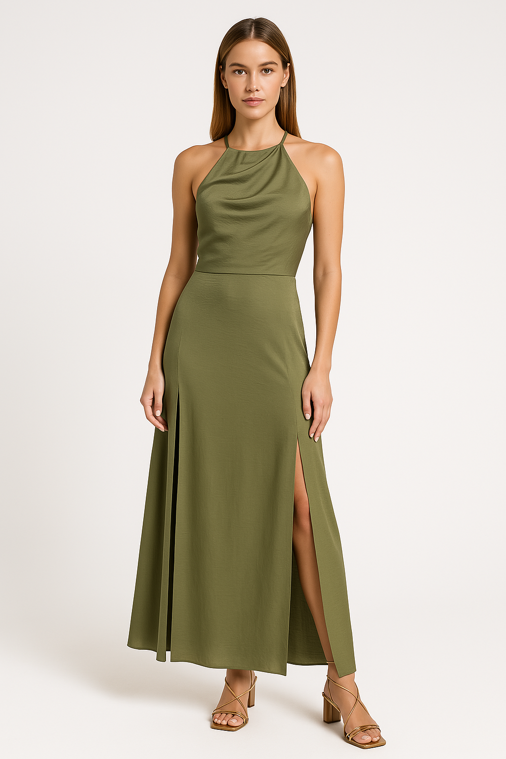 Elegant Maxi Dress for Women with Open Back Design - Nocini