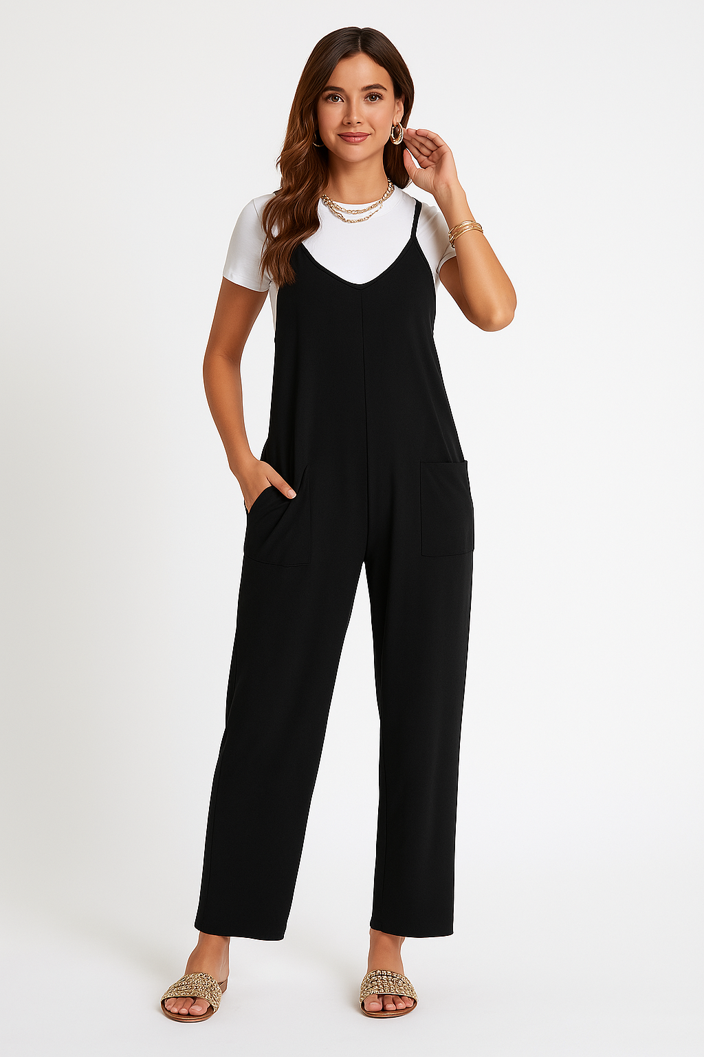 Loose Fit Women's Sleeveless Jumpsuit