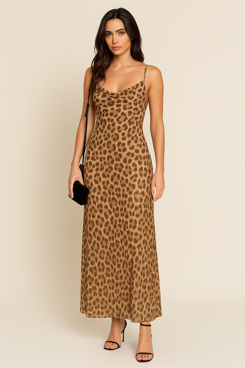 Elegant Leopard Print Slip Dress for Women - Nocini