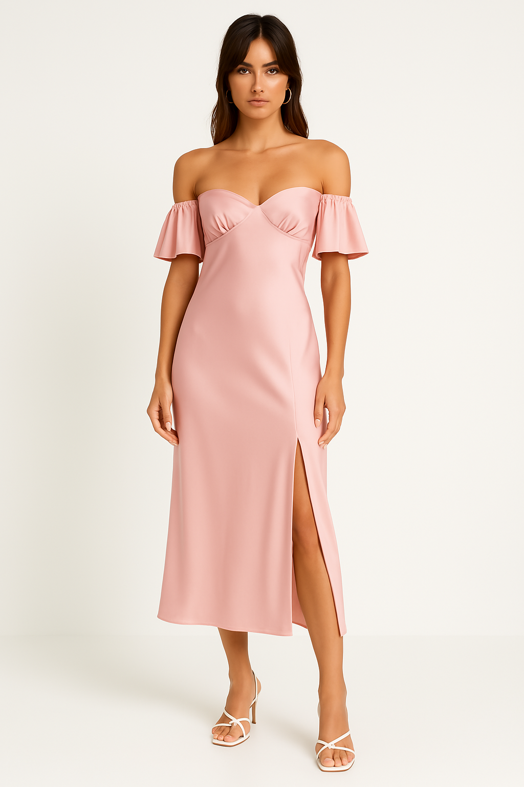 Elegant Off Shoulder Midi Dress for Women