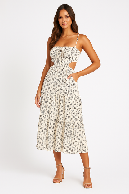 Flowy V-Neck Summer Maxi Dress - Nocini