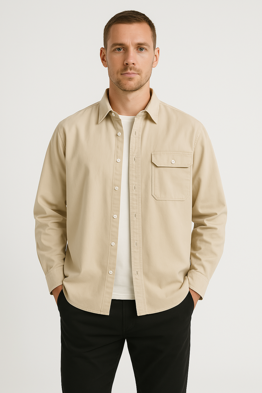 Casual Cotton Long Sleeve Shirt for Men - Nocini