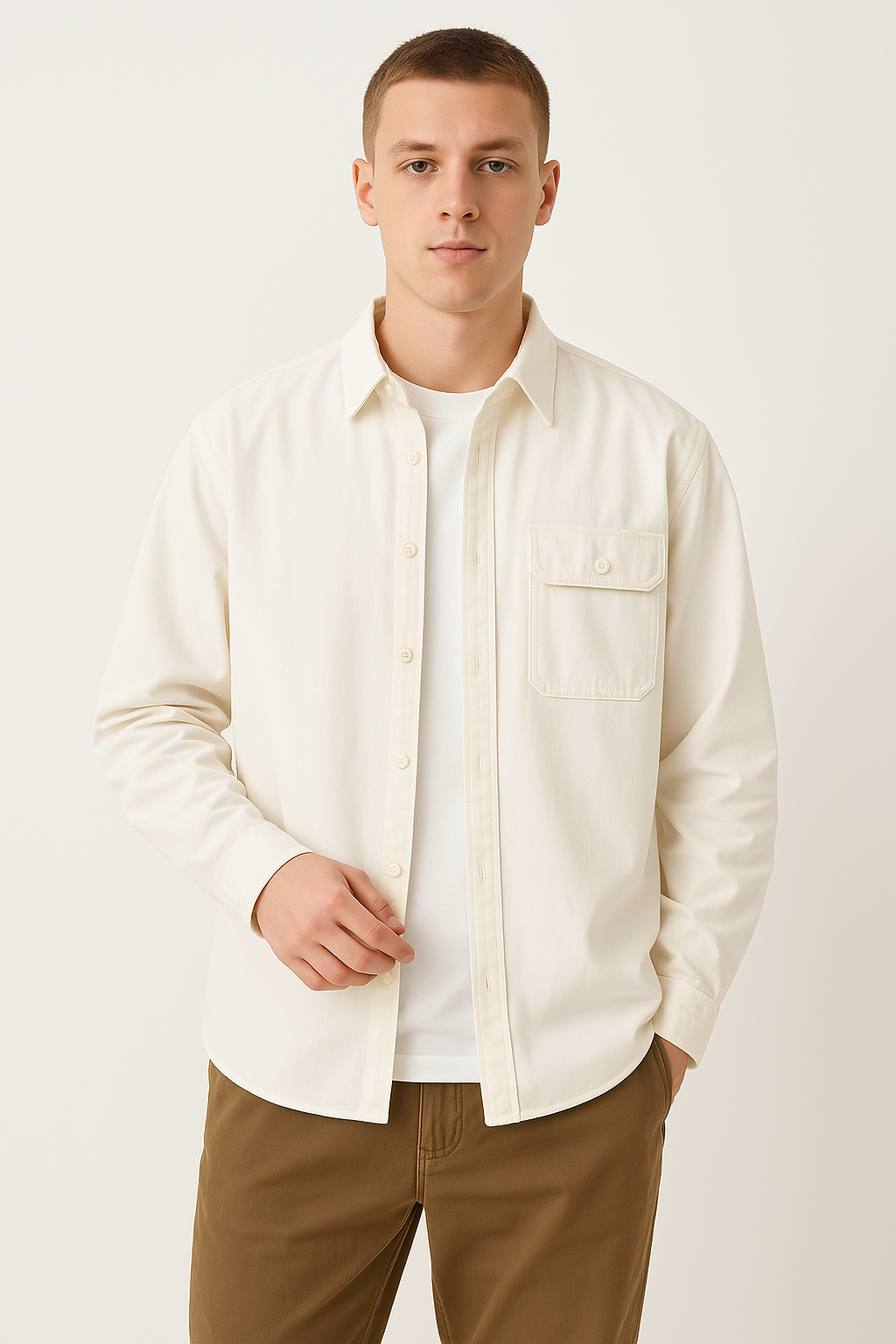 Casual Cotton Long Sleeve Shirt for Men