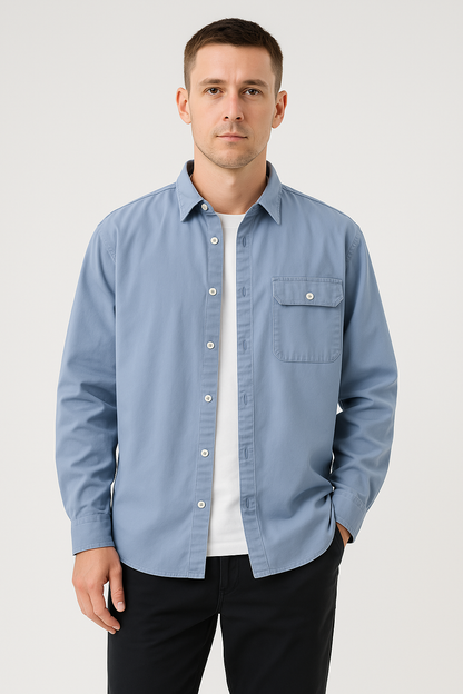 Casual Cotton Long Sleeve Shirt for Men