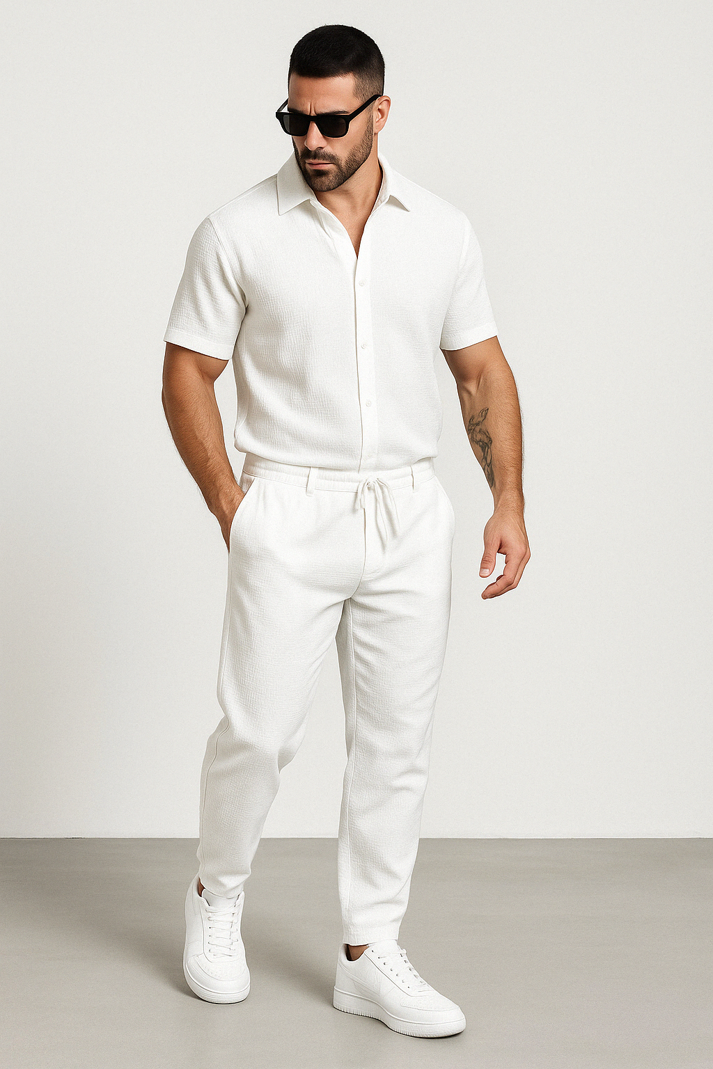 Men's Casual Cotton Shirt and Pants Set - Nocini