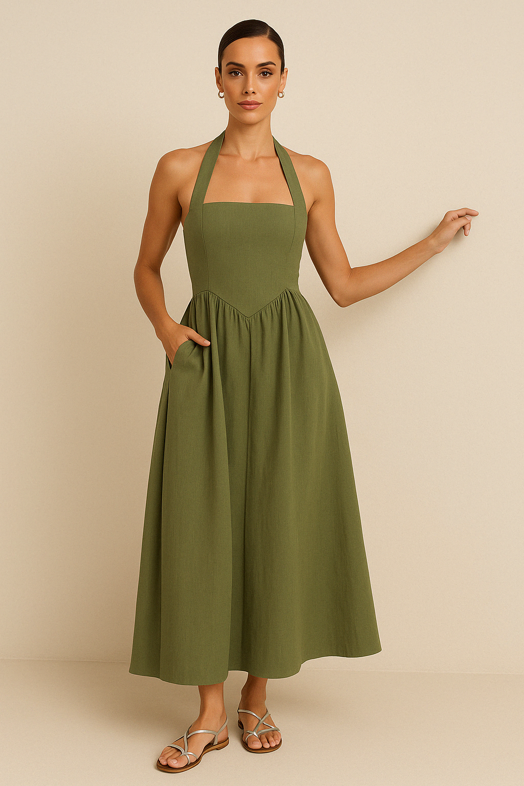 Comfortable Women's Maxi Halter Dress