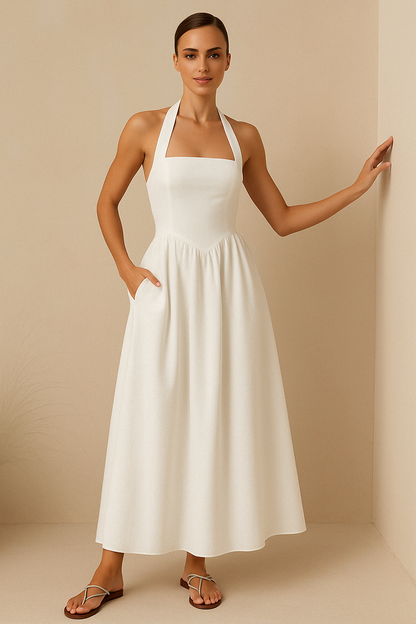 Comfortable Women's Maxi Halter Dress - Nocini