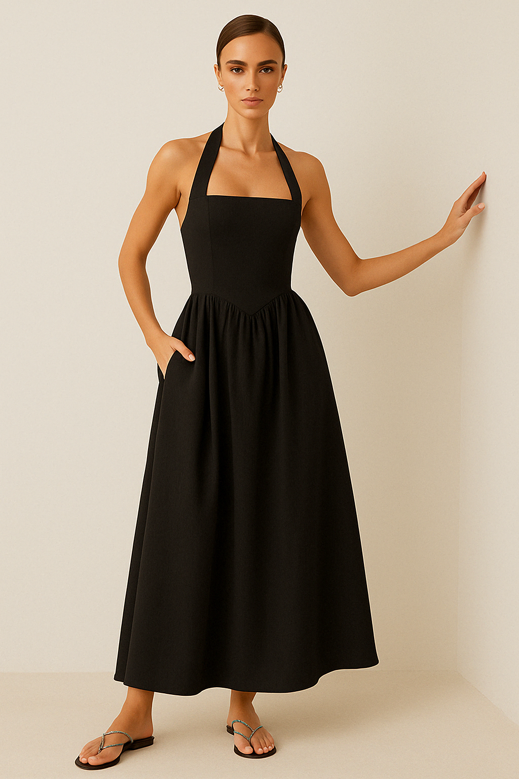 Comfortable Women's Maxi Halter Dress