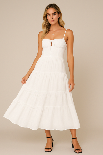 Comfortable Summer Maxi Dress with Spaghetti Straps - Nocini