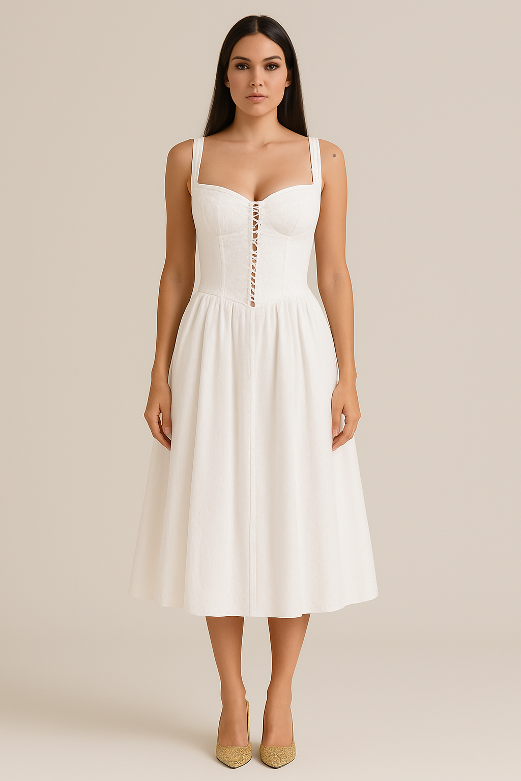 Chic Off Shoulder Lace Midi Dress for Women - Nocini